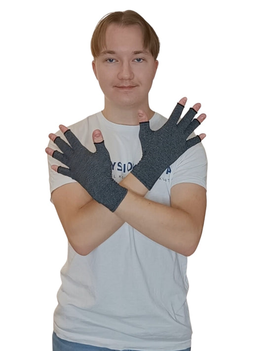 kompressiokäsineet mallilla