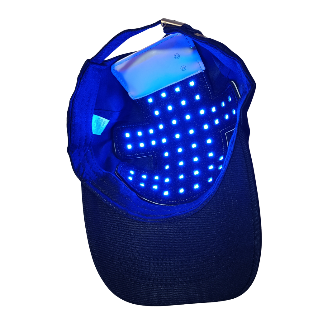 Punavaloterapiahattu - Lippis hiustenlähdön hoitoon