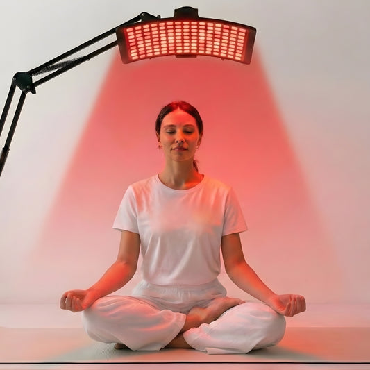 punavalopaneeli mallin käytössä valon tullessa ylhäältä.