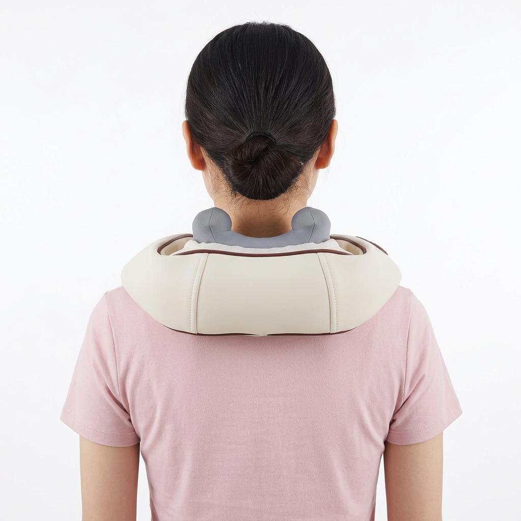 Shiatsu hierontalaite mallin käytössä kuvattuna takaapäin